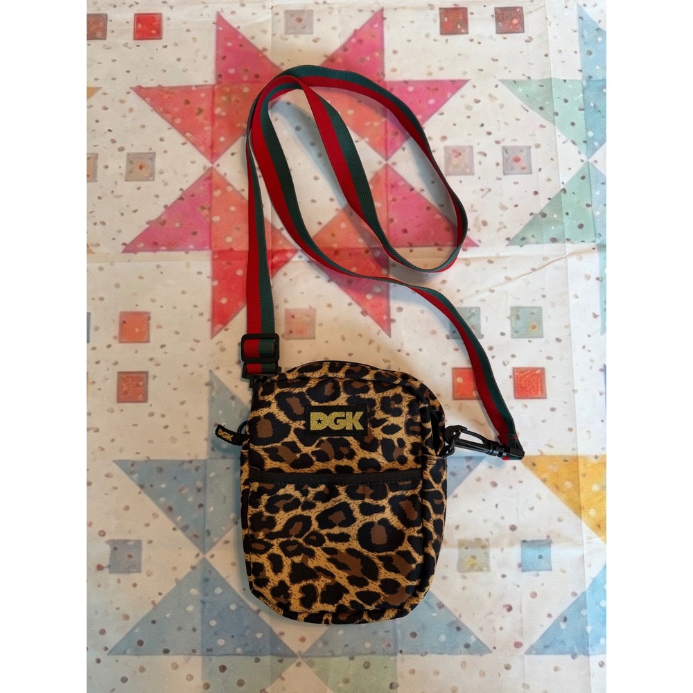 DGK Leopard Print Crossbody Bag Small Shoulder Travel Pouch Streetwear 1619